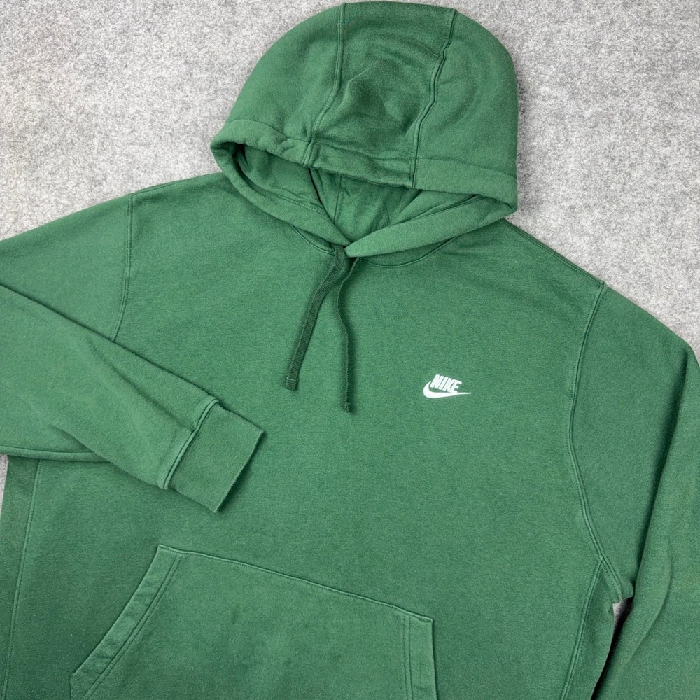 Nike Hoodie Mens 2XL Tall Fir Green Sportswear Club Fleece Pullover Sweatshirt